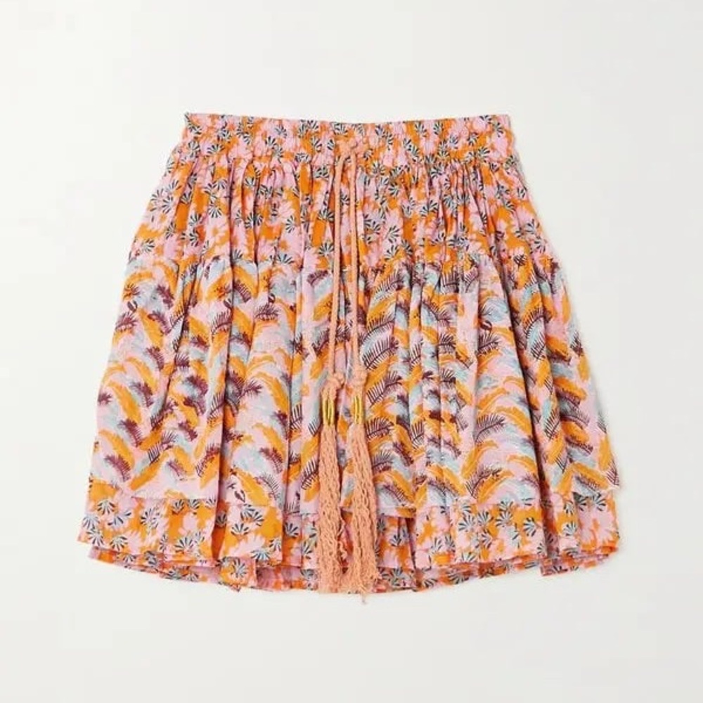 Yvonne S' mini skirt cotton-voile tasseled printed